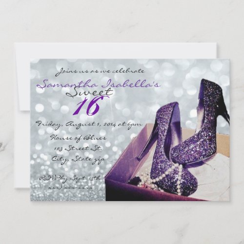 Sparkling Sweet 16 Invitation