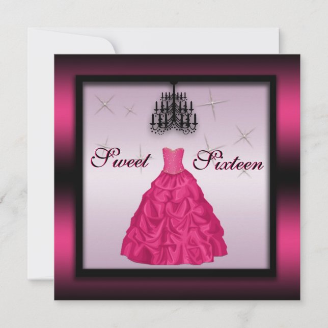 Sparkling Sweet Sixteen Invite (Front)