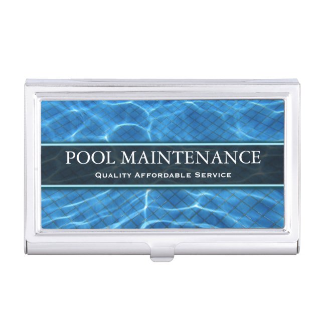 Sparkling Swimming Pool Photo Business Card Case (Front)