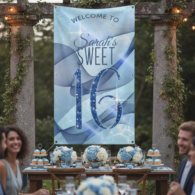 Sparkling Swirls Sweet Sixteen Blue ID652 Banner (Creator Uploaded)