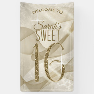 Sparkling Swirls Sweet Sixteen Gold ID652 Banner