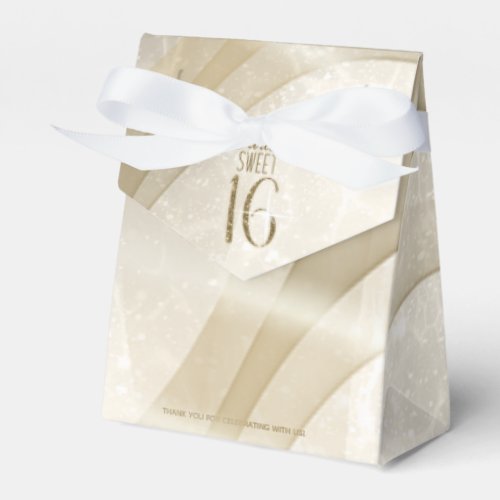 Sparkling Swirls Sweet Sixteen Gold ID652 Favor Boxes