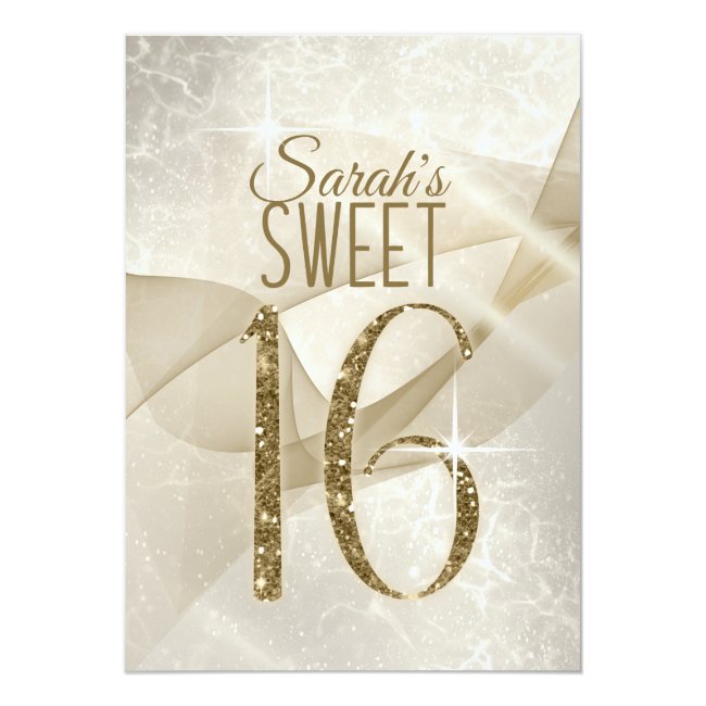 Sparkling Swirls Sweet Sixteen Gold ID652