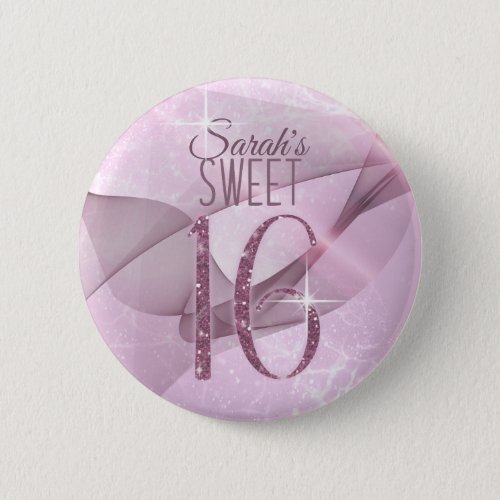 Sparkling Swirls Sweet Sixteen Orchid Pink ID652 Button