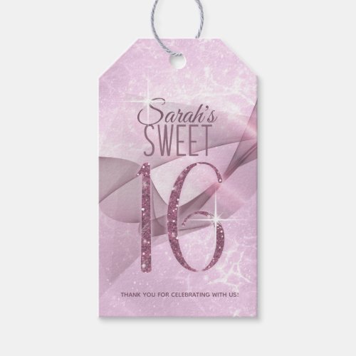 Sparkling Swirls Sweet Sixteen Orchid Pink ID652 Gift Tags