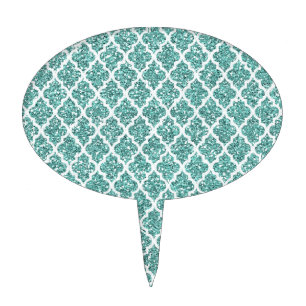 Sparkling Teal Cake Topper