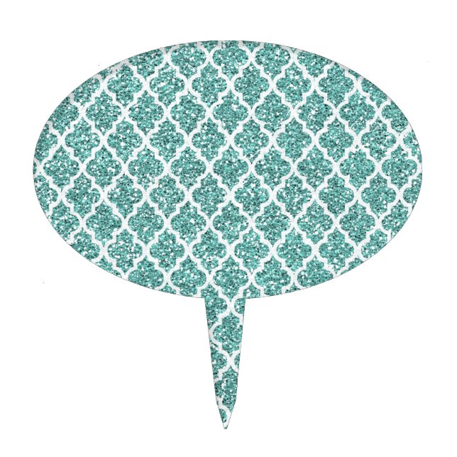 Sparkling Teal Cake Topper (Front)