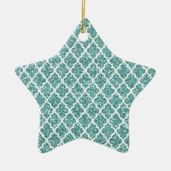 Sparkling Teal Ceramic Ornament by Dmargie1029 at Zazzle