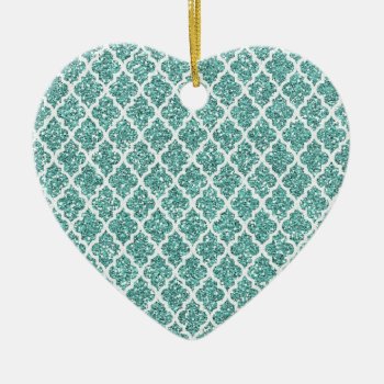 Sparkling Teal Ceramic Ornament by Dmargie1029 at Zazzle