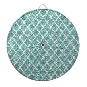 Sparkling Teal Dartboard With Darts