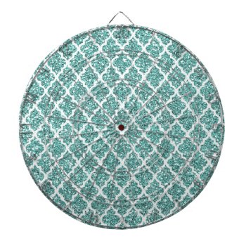 Sparkling Teal Dartboard With Darts by Dmargie1029 at Zazzle