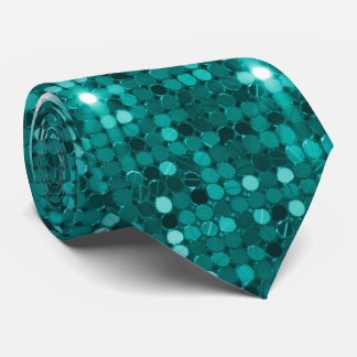 Sparkling Teal Disco Sequin Neck Tie