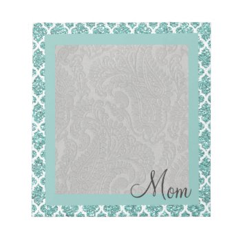 Sparkling Teal Notepad by Dmargie1029 at Zazzle