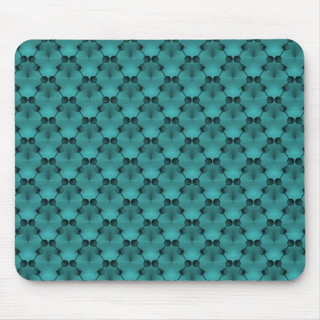 Sparkling Teal Retro Funk Circles Mousepad (Front)