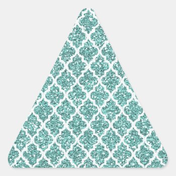 Sparkling Teal Triangle Sticker by Dmargie1029 at Zazzle