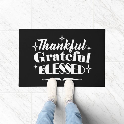 Sparkling Thanksgiving Quote Holiday Design Doormat