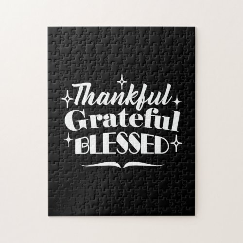 Sparkling Thanksgiving Quote Holiday Design Jigsaw Puzzle