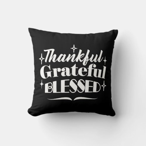 Sparkling Thanksgiving Quote Holiday Design Throw Pillow