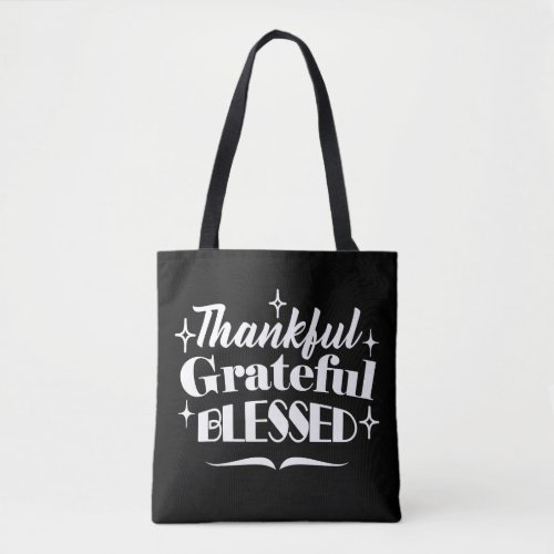 Sparkling Thanksgiving Quote Holiday Design Tote Bag