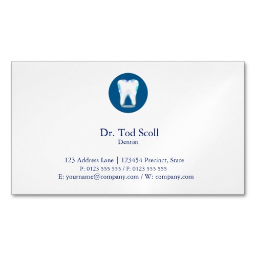 Sparkling Tooth Dentist Dental care Dentistry Magnetic Business Card