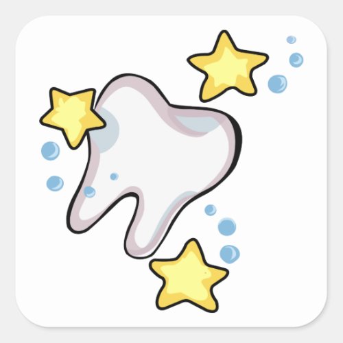 Sparkling Tooth Square Sticker