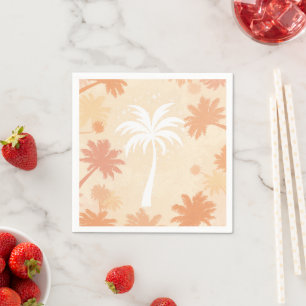 Sparkling Tropical Palm Tree Silhouette Napkins
