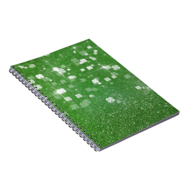 Sparkling Twinkle Glitter Clover - Notebook (Right Side)