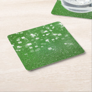 Sparkling Twinkle Glitter Clover - Paper Coaster