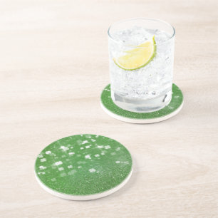 Sparkling Twinkle Glitter Clover Sandstone Coaster