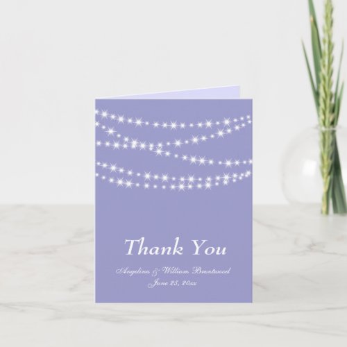 Sparkling Twinkle Lights Thank You Card purple