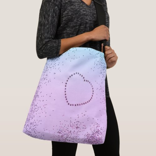 Sparkling UNICORN Girls Glitter Heart 9b  Crossbody Bag
