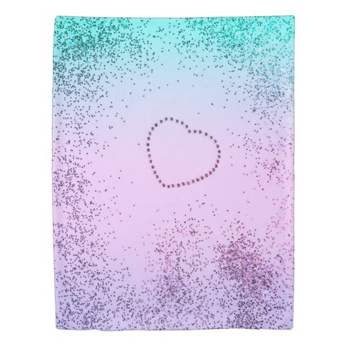 Sparkling UNICORN Girls Glitter Heart 9b  Duvet Cover