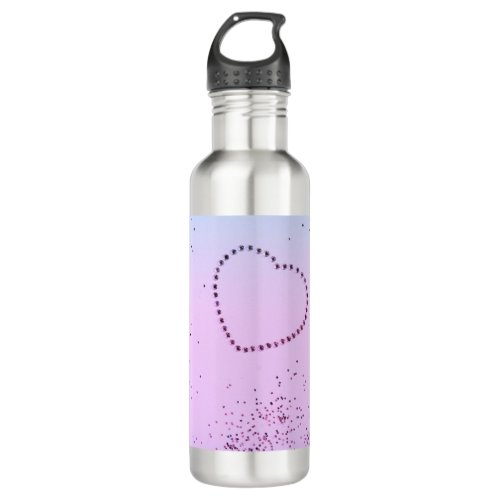 Sparkling UNICORN Girls Glitter Heart 9b  Stainless Steel Water Bottle