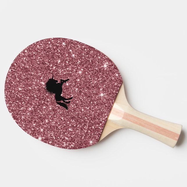 sparkling unicorn pink Ping-Pong paddle (Side)