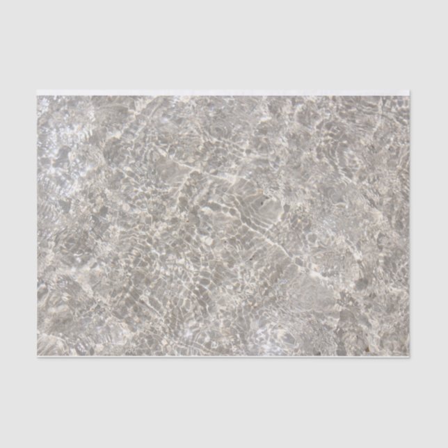 Sparkling water on beach sand shore tissue paper (Front)