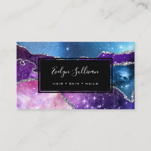 sparkling watercolor business card
