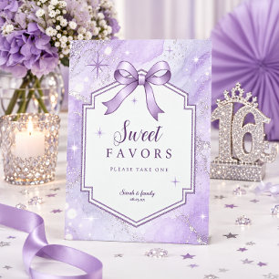 Sparkling Watercolor Sweet 16 Favors V ID1333 Pedestal Sign