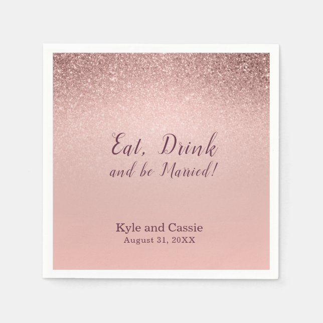 Sparkling Wedding Bar Cocktail Napkin (Front)