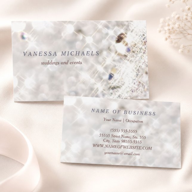 Sparkling Weddings Events Planner Business Card (Creator Uploaded)