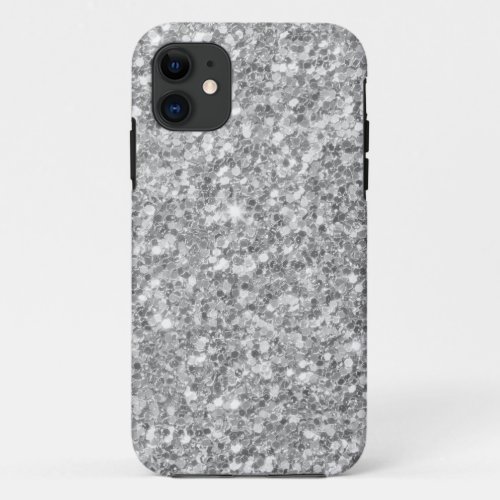 Sparkling White And Gray Glitter iPhone 11 Case