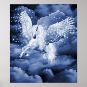 Sparkling White Pegasus Poster