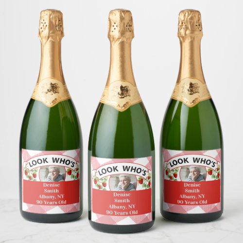 Sparkling Wine 100th Birthday Labels_Customizable Sparkling Wine Label