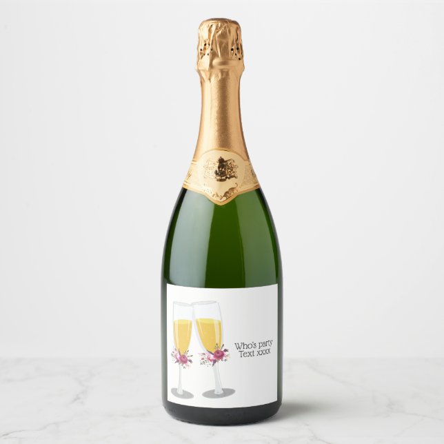 Sparkling Wine  Brunch and Bubbly cheers birthday Label (Front)