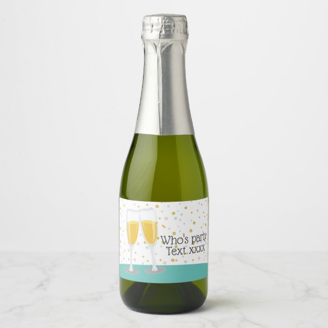 Sparkling Wine  Brunch and Bubbly cheers birthday Label (Front)