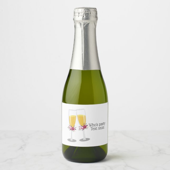 Sparkling Wine  Brunch and Bubbly cheers birthday Label (Front)
