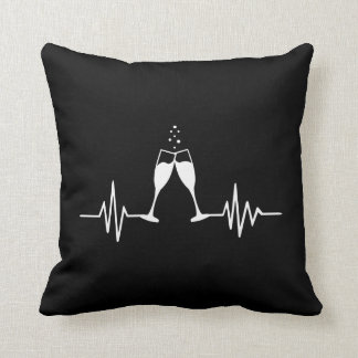 Sparkling wine glasses frequence throw pillow