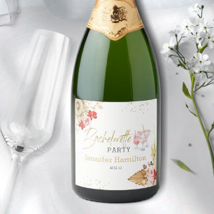 Sparkling Wine Labels Bachelorette Boho Cocktail