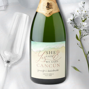 Sparkling Wine Labels Cancun Beach