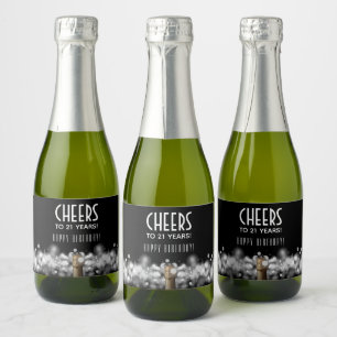 Sparkling Wine on Black Mini Label