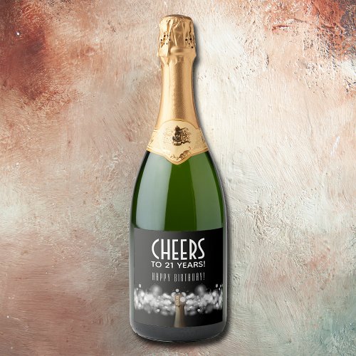 Sparkling Wine on Black Sparkling Wine Label